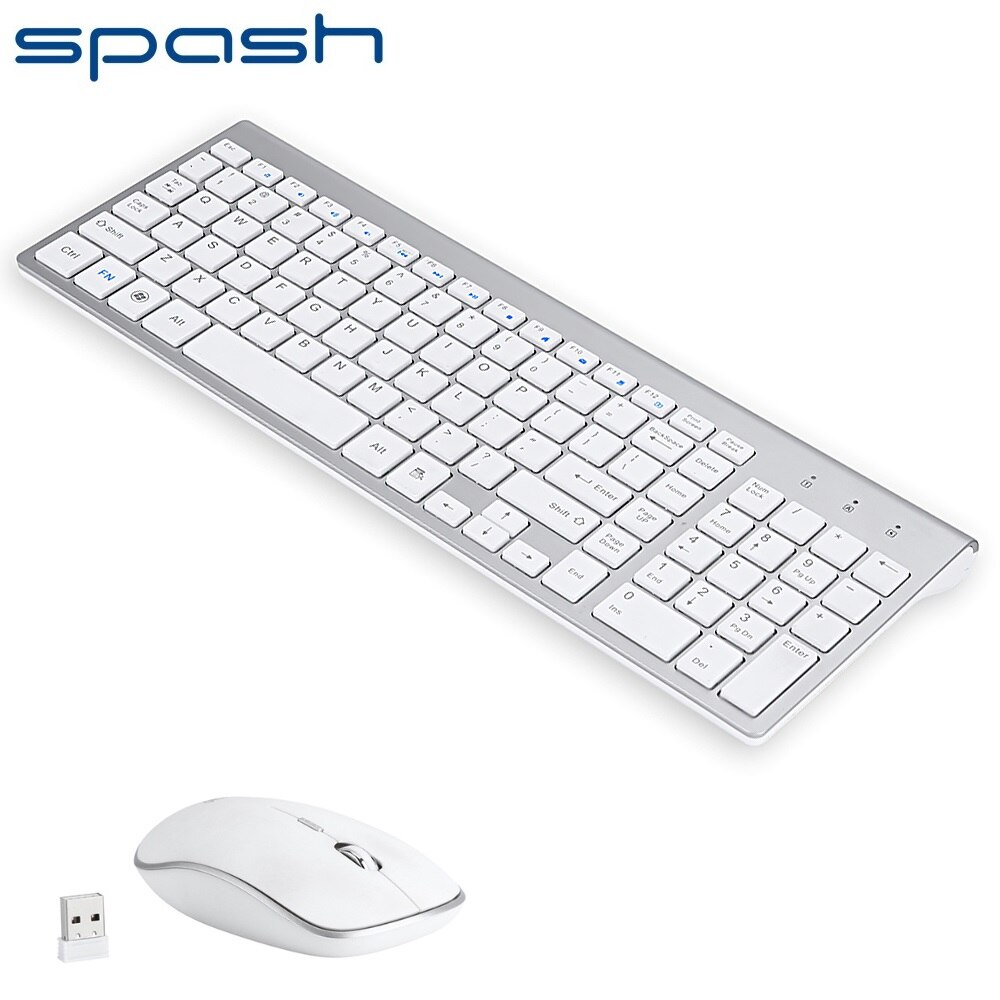 Spash 2.4G Draadloze Muis Toetsenbord Sets Draagbare Full Size 102 Toetsen Draadloos Toetsenbord Voor Computer Laptop Tablet