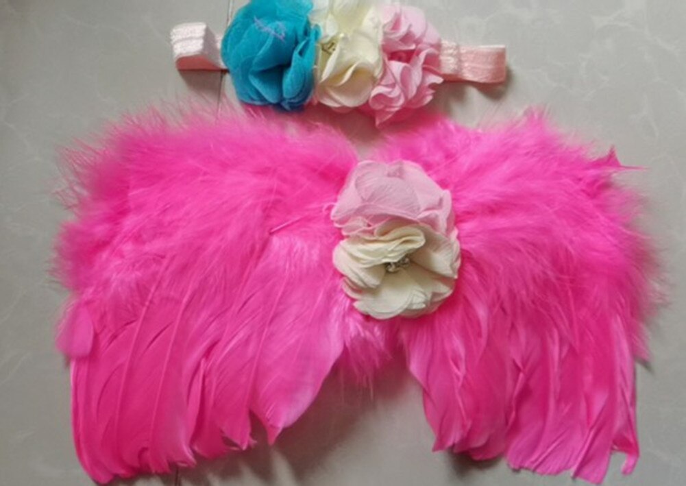 0-24M Baby Meisje Tutu Rok Hoofdband Verstelbare Bloem Hoofdband Modieuze En Realistische Angelwings Foto Props 2 Stuks outfits: D1