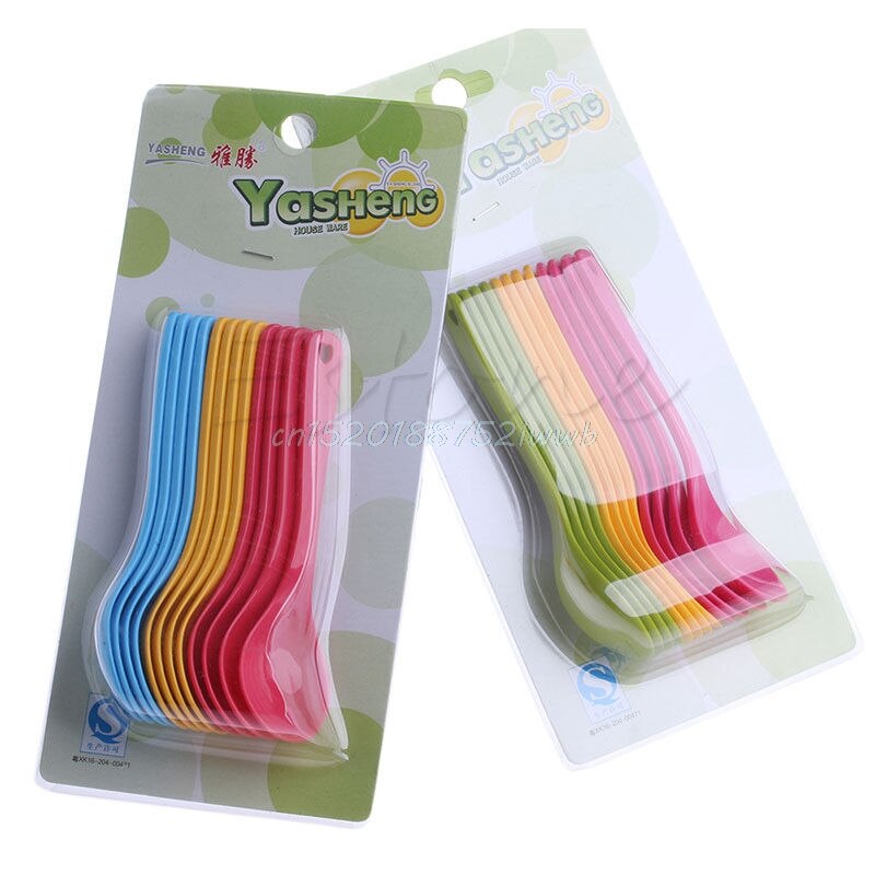 12 st babyskedar set babysmåbarn matande mat plastskedar populära  #t026#