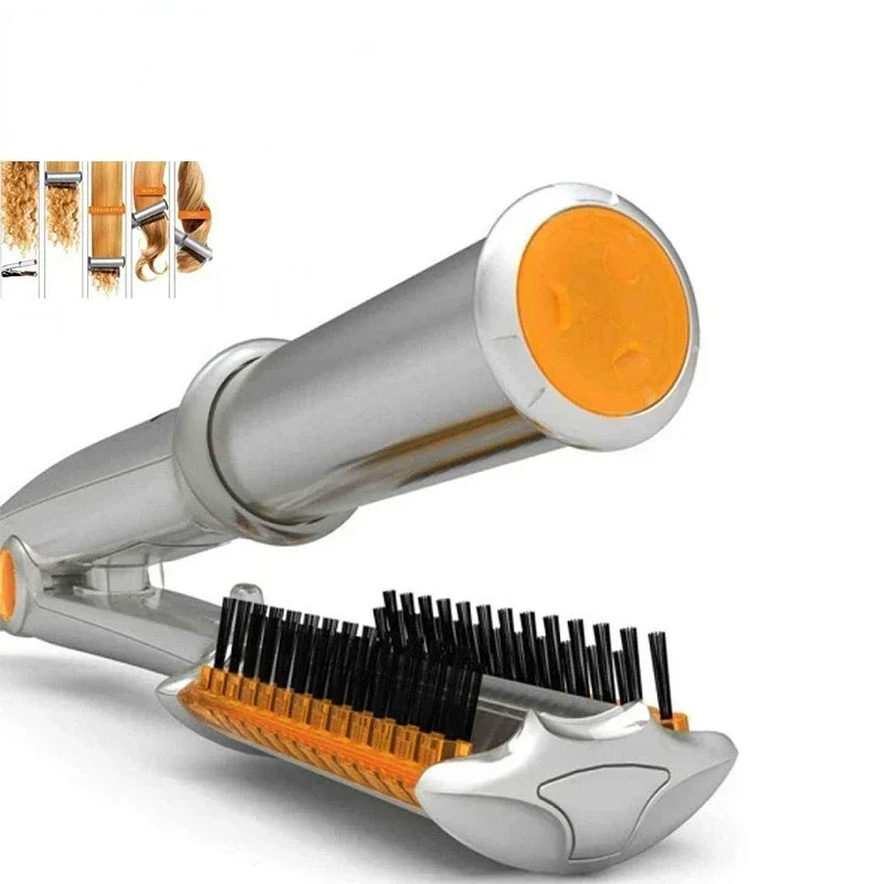 Hairs Curler Straighter Rotating Hair Brush Curler Styler Hair Styling Tools Curling Iron Straighting Brush 2 In 1: UK