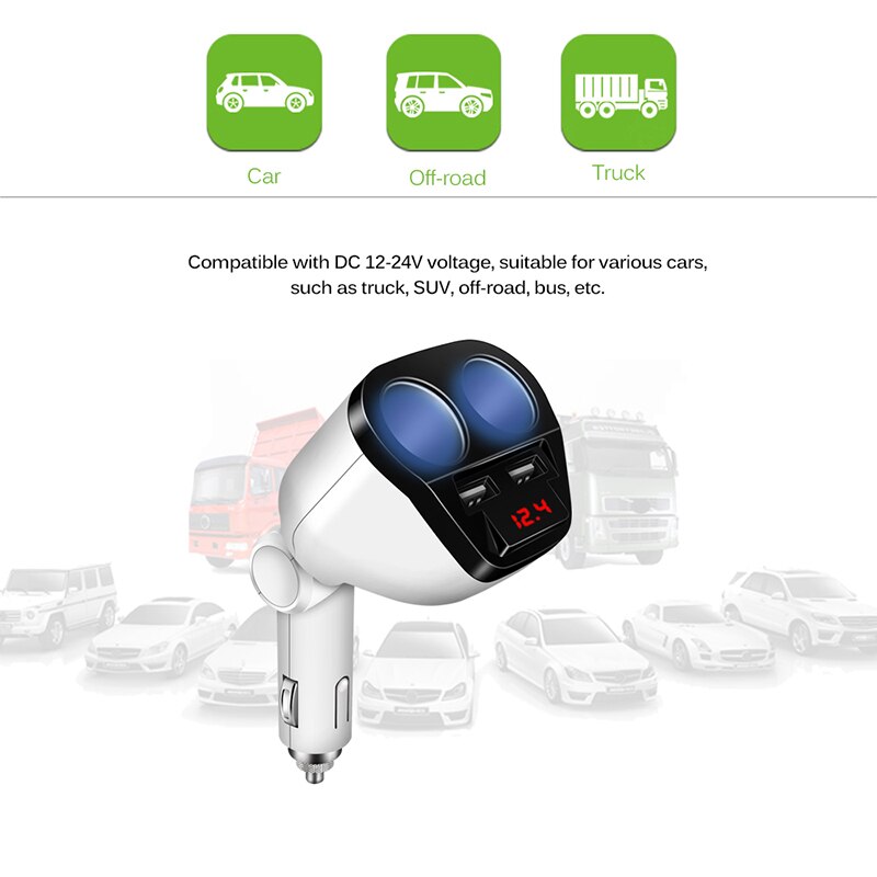 Onever 120W Dual USB Auto Ladegerät Zigarette Leichter Buchse Splitter Max 3,4 A Energie Adapter Ladegerät für iPhone 7 samsung Galaxis s8