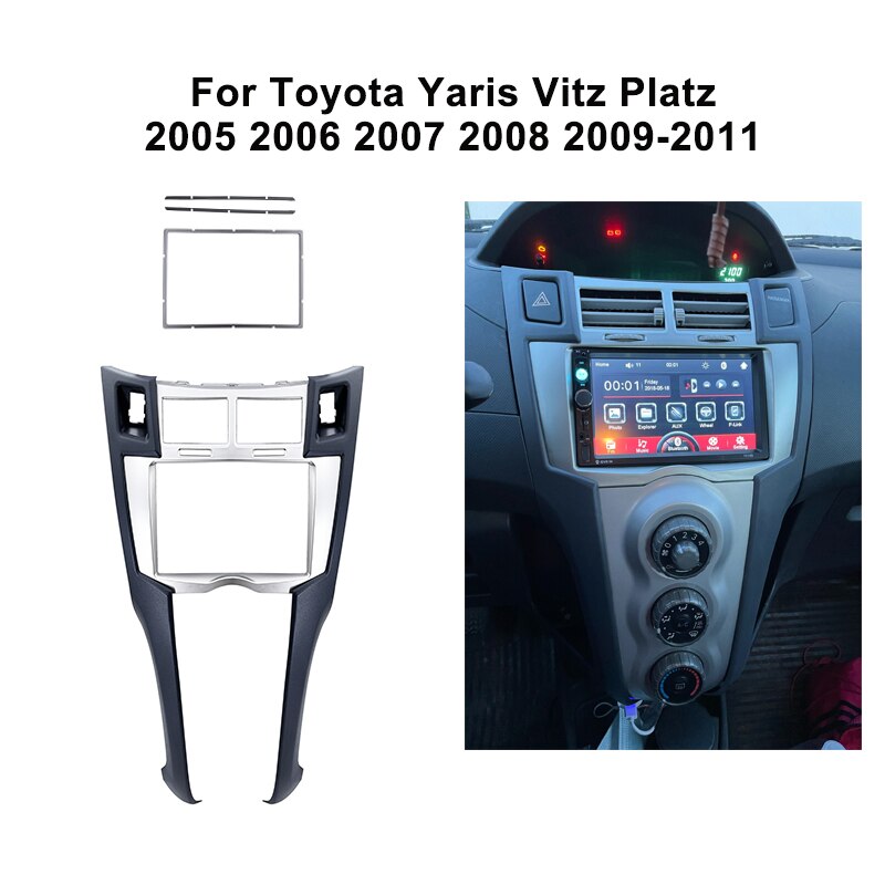 2 din toyota yaris vitz platz 2005 2006 2007 auton dvd/cd radio stereo fasa paneeli runko adapterin asennussarja