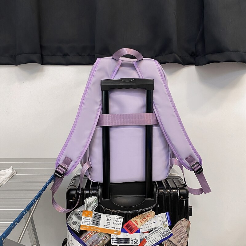 Dcimor-rucksack aus nylon mit buchstabenprint, großes fassungsvermögen, stylische reisetasche, laptop-rucksack für herren, ideal für studenten, süße schultasche