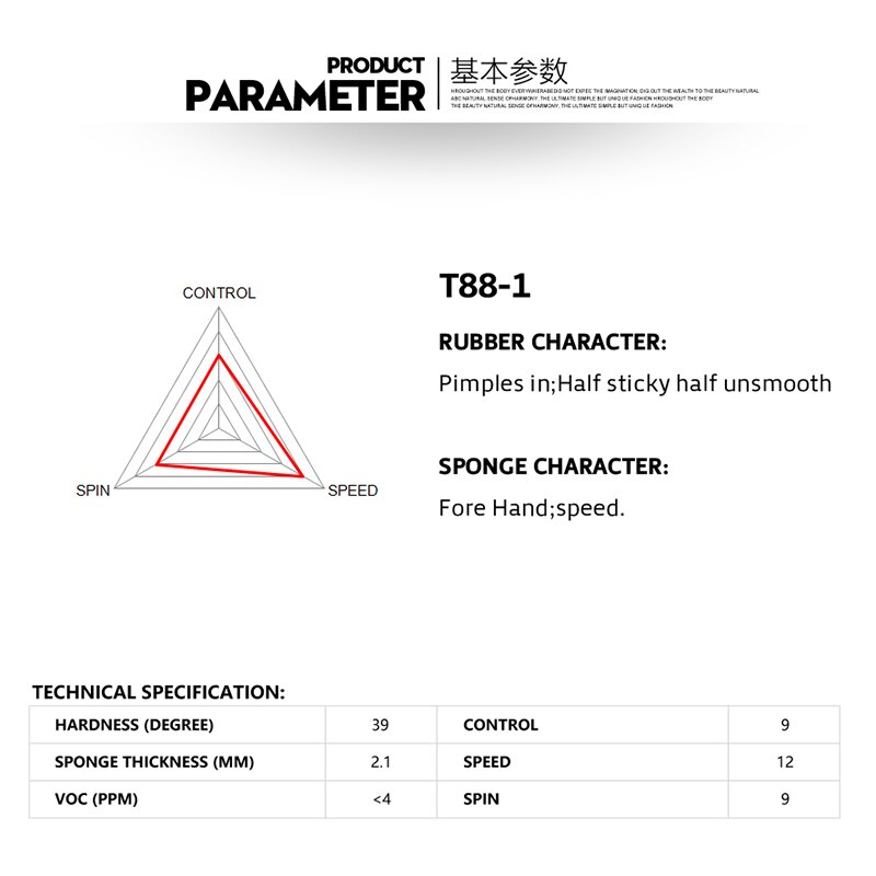 SANWEI T88-1 Tensor Table Tennis Rubber Forehand Pips In Half-Sticky Ping Pong Rubber for Near Table Fast Attack