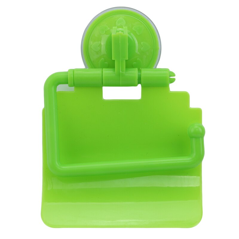 1Pc Zuignap Toiletpapier Houder Draagbare Wandmontage Toiletpapier Houder Roll Papers Stand Met Cover Badkamer Accessoire: green