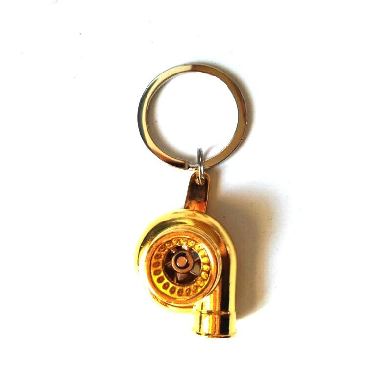 Metal Keychain Turbocharger Turbocharging Turbo Style Keyring Key chain: Golden