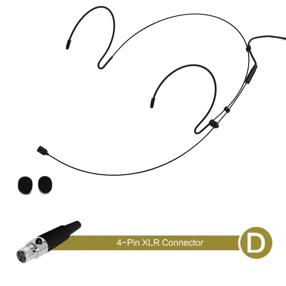 Doppeltes Ohrbügel-Headset-Mikrofon, am Kopf getragenes Mikrofon für mit 2 Stück Mikrofonabdeckung