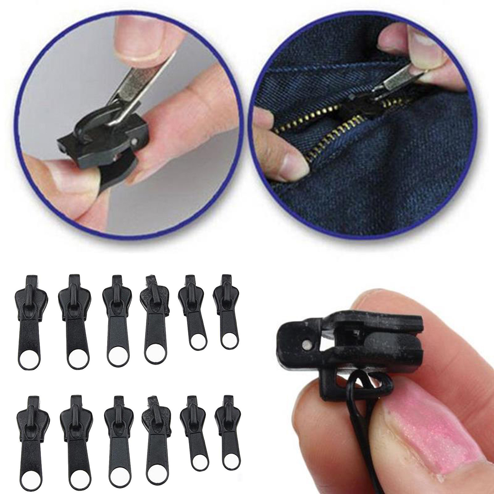 12 Stück Universal Instant Fix Reparatursatz Ersatz 3 Größen Zip Slider Zähne Rettung Neues Nähen Kleidung