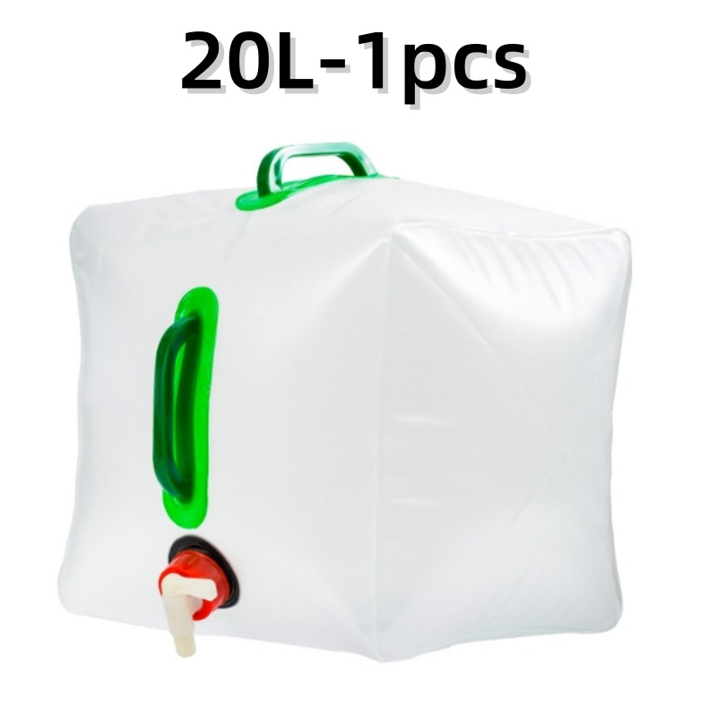 Outdoor Folding Water Bag Large Capacity Portable Water Bag Big Container Kettle Plastic Bucket Camping Equipment Supplies: Brown