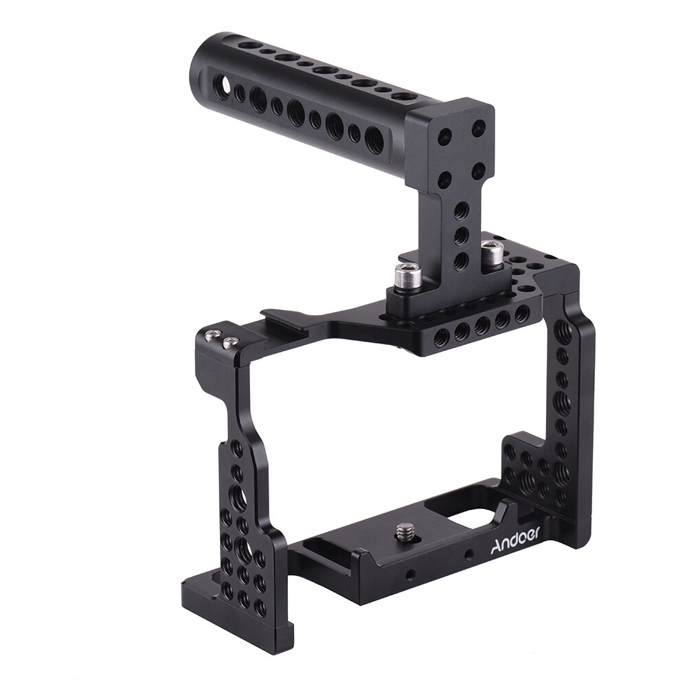 Andoer câmera gaiola vídeo fotografia estabilizador proteger liga de alumínio 1/4 Polegada parafuso com sapata fria montagem para câmera sony: option2