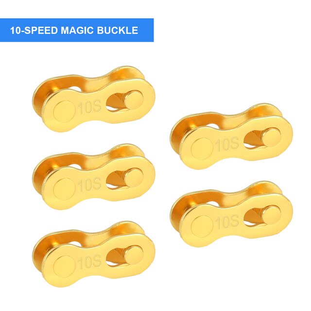 5Pairs Fietsketting Quick Link Bike Chain Quick Release Connector Mtb Racefiets Ketting Reparatie Tools Voor 6/7/8/9/10/11/12 Speed: Gold 10s