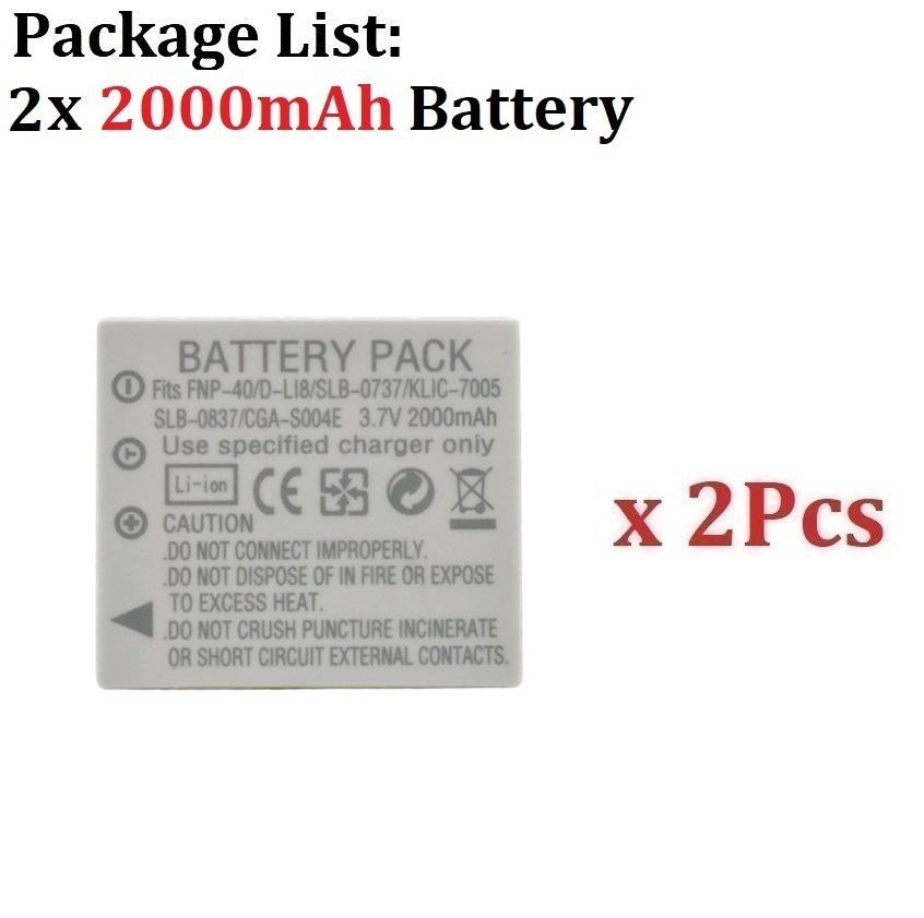 2000mah NP-40 NP40 FNP-40 battery + charger for Fuji F40iF455 F460 F470 F480 F601 F610 F650 F710 F710 F810 Z1 Z2 Z3 Z5 V10 J50: Blue