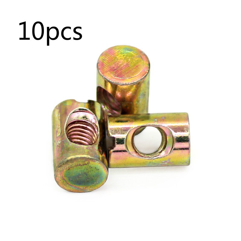 10pcsm6 slotted / Phillips barrel nut bolt cross pin slotted hammer embedded nut bed chair furniture color galvanized