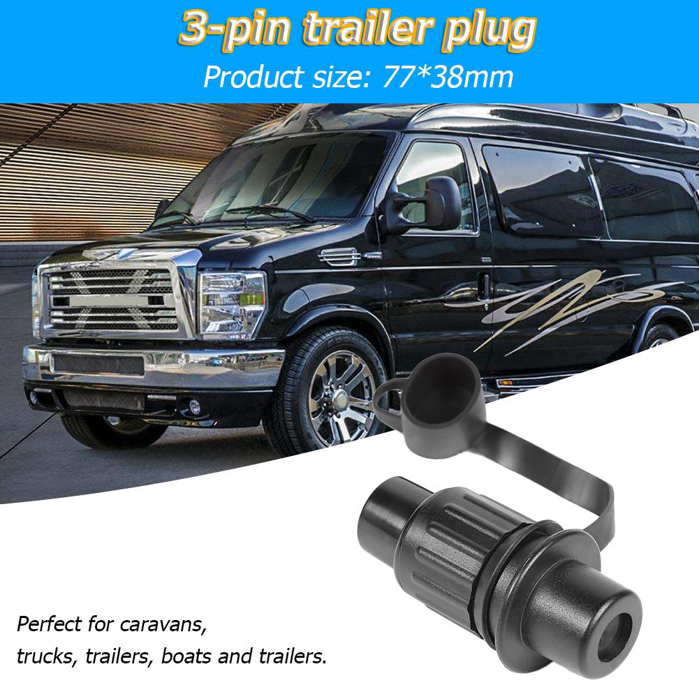 3 Pin 12V Waterproof Electrical Cable Connector Plastic and Metal Silicone Rubber Gasket Plug for Trailer Caravan Truck