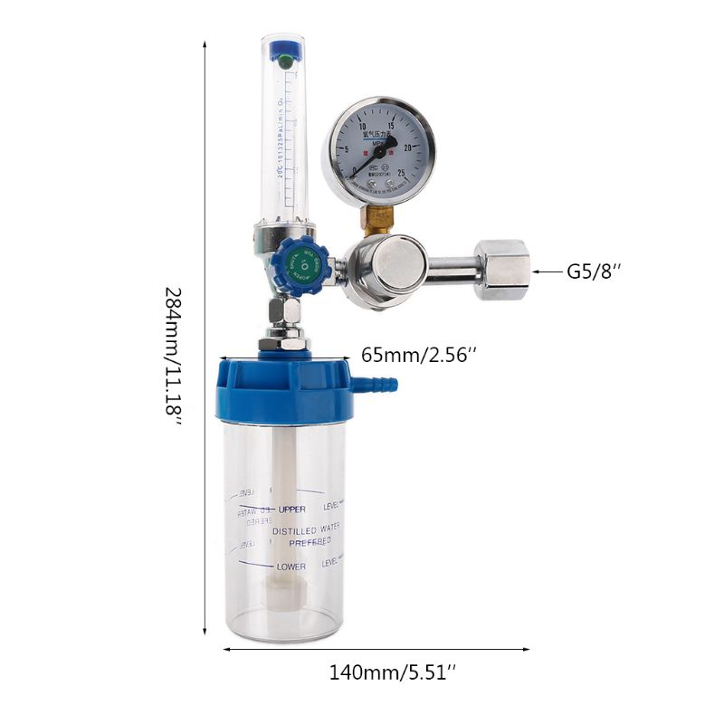 Pressure regulator  o2 medical oxygen inhaler pressure reducing valve oxygen meter  g5/8 " 0-10l/ min