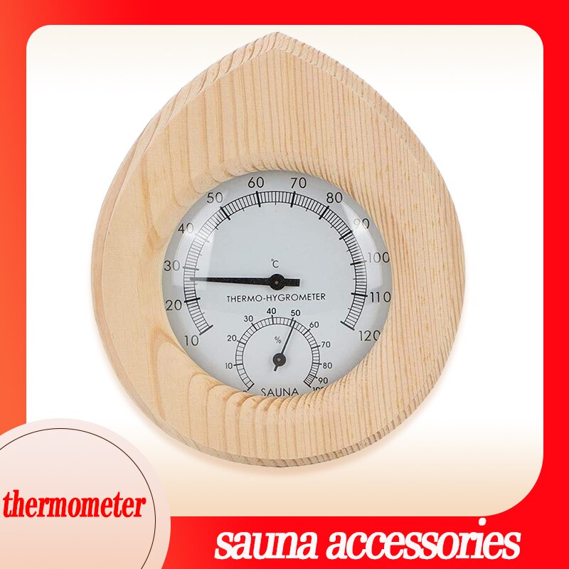 Sauna tilbehør spa termo hygrometer formet træ termometer temperatur fugtighedsmåler sauna dampbad tilbehør