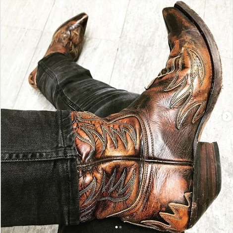 männer Neue Pu Leder Cowboy Stiefel Med Ferse Motorrad Stiefel Casual Herren Stiefel Zapatillas Hombre 4M651: 38