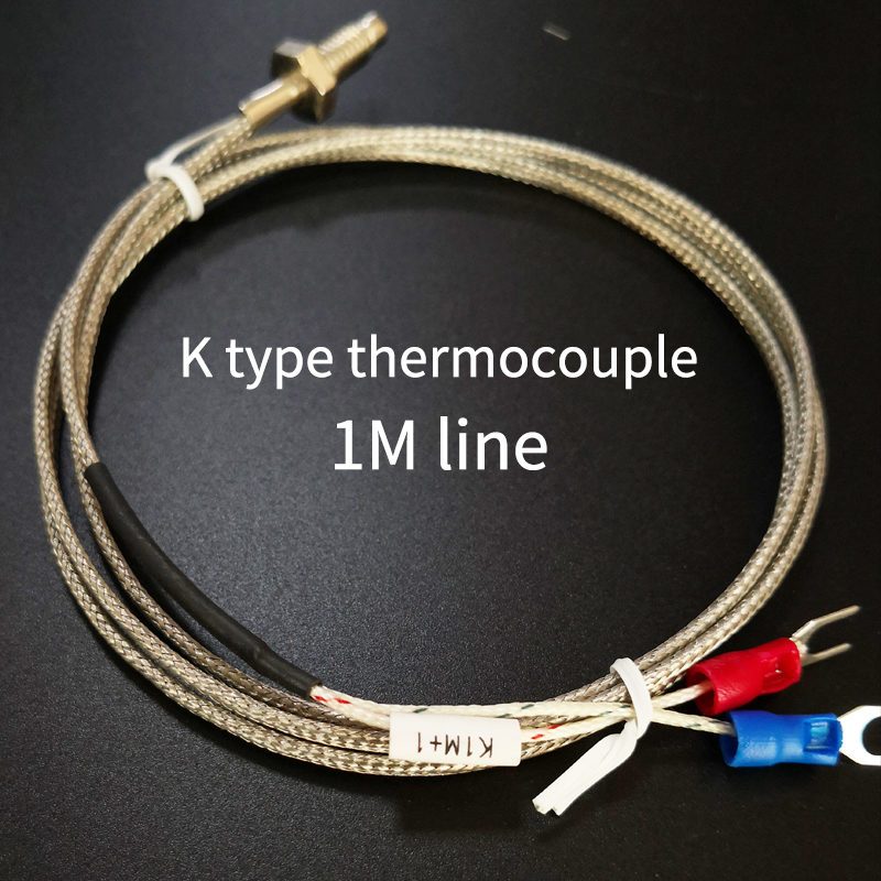 K &amp;  pt100 -type termoelementsonde 3- -leder  m8 -tråds temperaturføler til termostat rex -c100: K type 1m