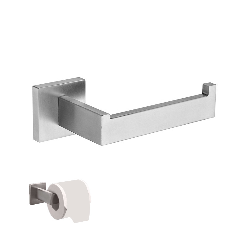 Stainless Steel Bathroom Hardware Kit Brushed Nickel Towel Rack Toilet Paper Holder Towel Bar Hook Bathroom Accessories: Light Grey