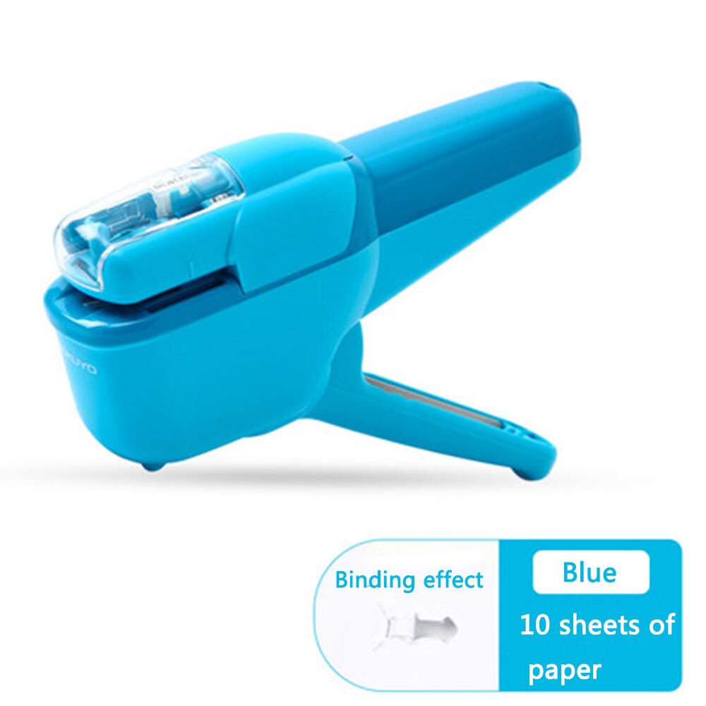 Hand-held Mini Safe Stapler without Staples Staple Free Stapleless 7 Sheets Capacity for Paper Binding Business School Office: C5