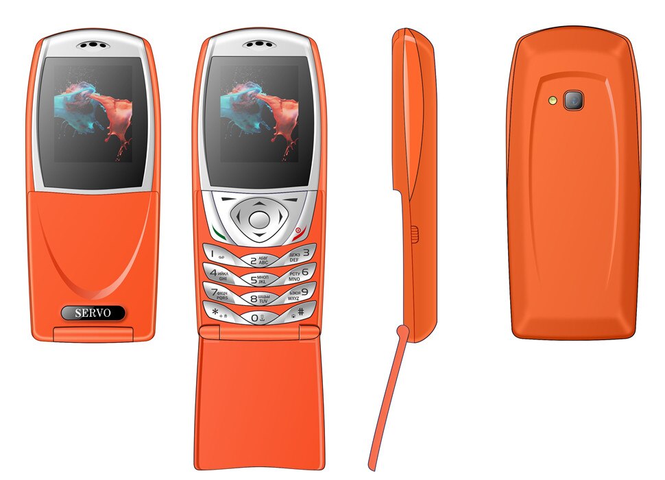 SERVO Telefoon S06 1.77 inch SpreadtrumSC6533 Dual Sim-kaart Gsm gsm Trillingen Buiten FM Radio Mobiele telefoons Russische toetsenbord