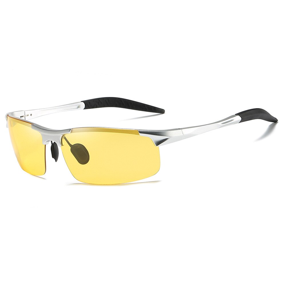 Gafas de visión nocturna de aluminio para reducir el brillo, lentes polarizadas amarillas, gafas nocturnas para conducir en la pesca nocturna, 5933