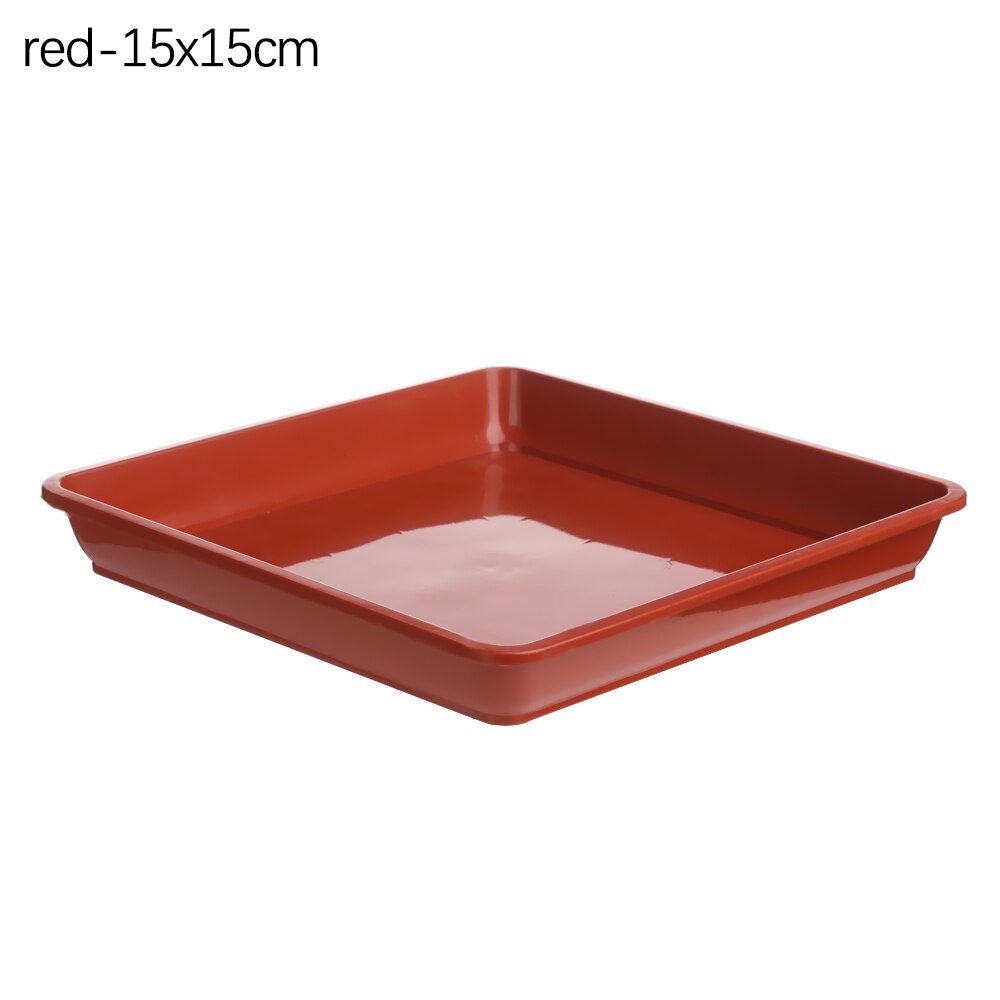 1Pcs Plastic Heavy Duty Flower Pot Square Plastic Tray Saucers Indoor Outdoor Drip Trays Plant Saucer: red-15x15cm