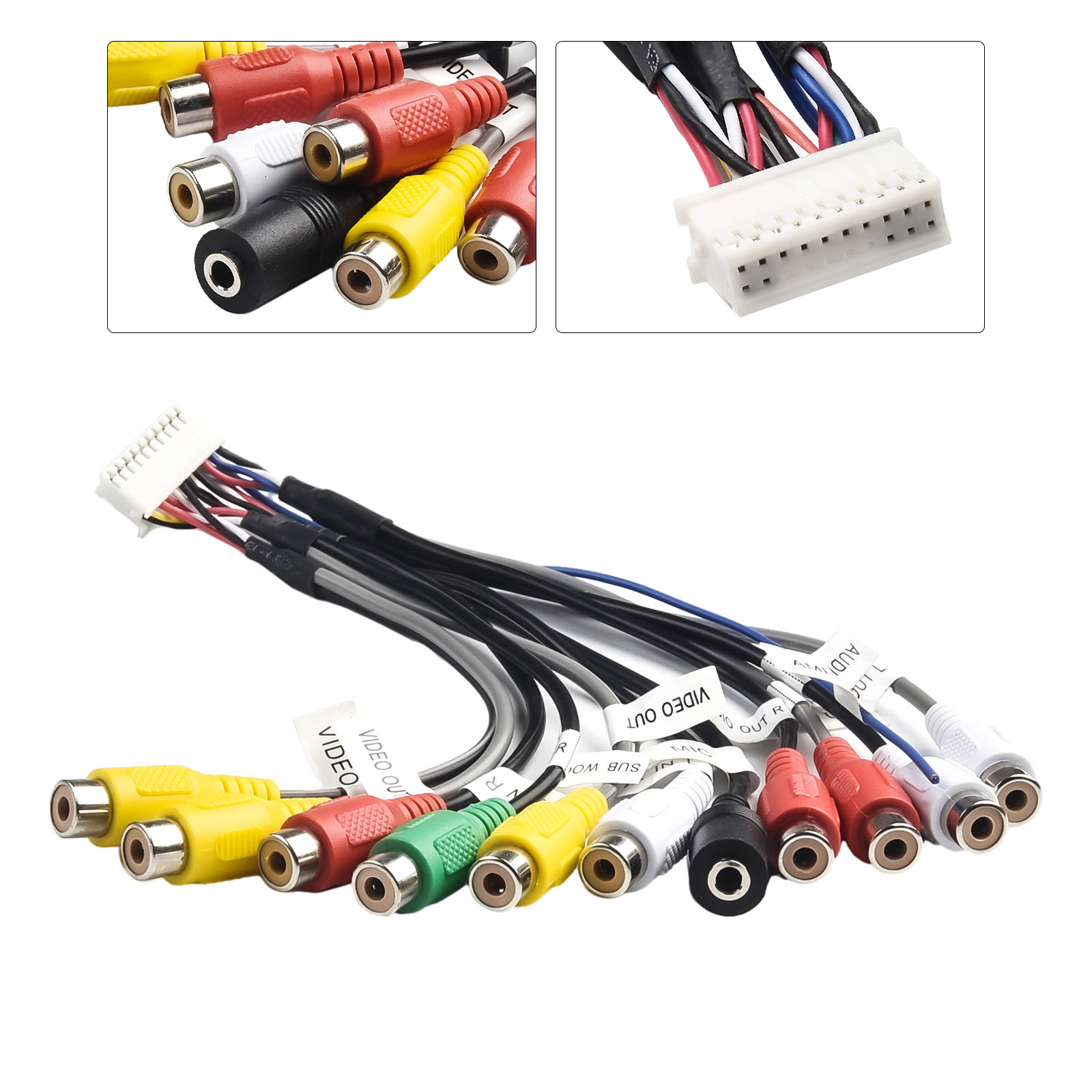 Adaptateur de connecteur de câblage pour touristes, câble de caméra, pré-ampli, vidéo, sortie d'entrée AV, prise 20 broches, RCA, fil AUX, SFP