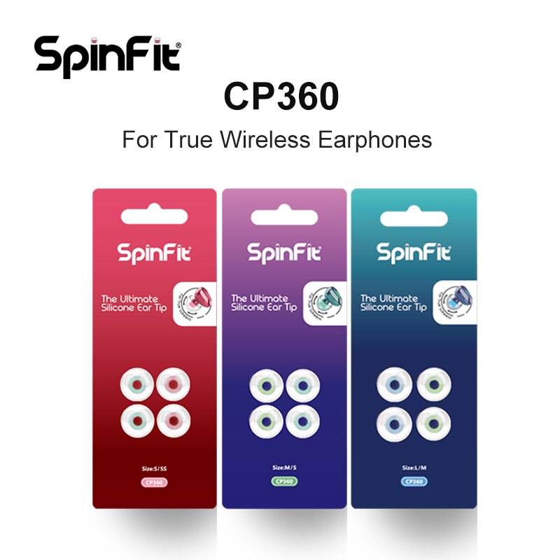 Dunu spinfit cp360 silicone eartips para verdadeiro fone de ouvido sem fio bluetooth 1 cartão/2 pares inclui dois tamanhos (pequeno/extra pequeno)
