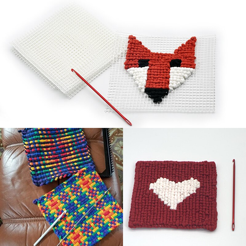 Plastic Mesh Cloth Bag Rug Latch Locker Hook Supplies Mesh Cloth Hook DIY Kit Rug Decoration Crafts 150x100cm