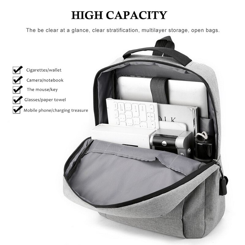 Ryggsekk for menn populær casual business gutter balle enkel bærbar pakke usb #39 tilkobling lade klassisk bag
