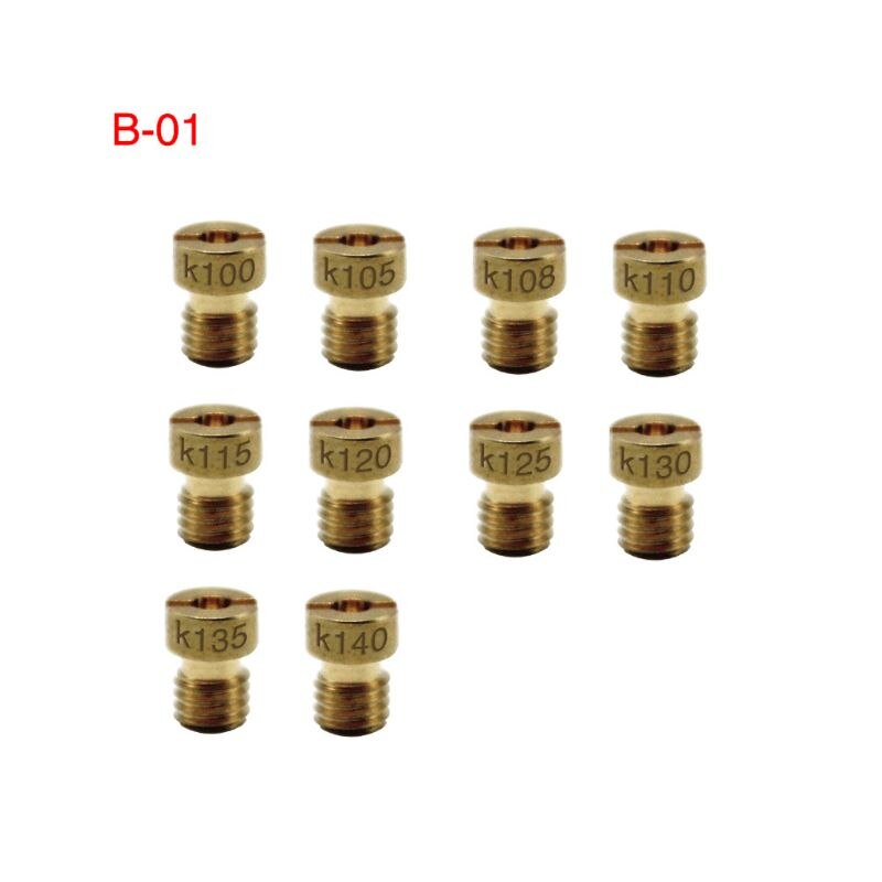 10pcs Main Jet For PWK Keihin OKO CVK Mikuni KOSO Motorcycle Carburetor Vice Injectors Nozzle Size 100-140/120-170/32-55: Size 2-100-140