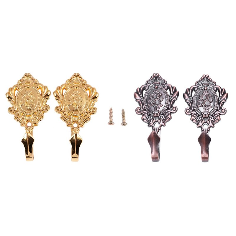 2 Fermacortina A Fiore PATIKIL | Rosa Viola Scuro In Tessuto | Clip Metalliche Per Tende | Diametro Fiore 12,5 Cm - 4