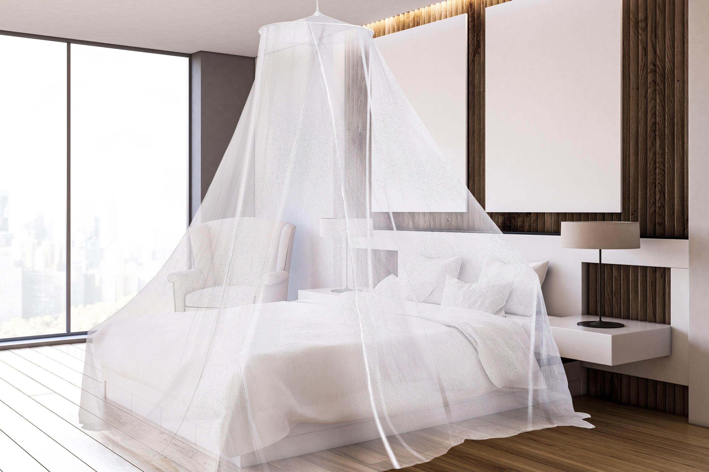 C Aventik No-See-Um mesh Square and Conical Mosquito Net for Bed 2 Choices, Grey Color, Indoor & Outdoor Use