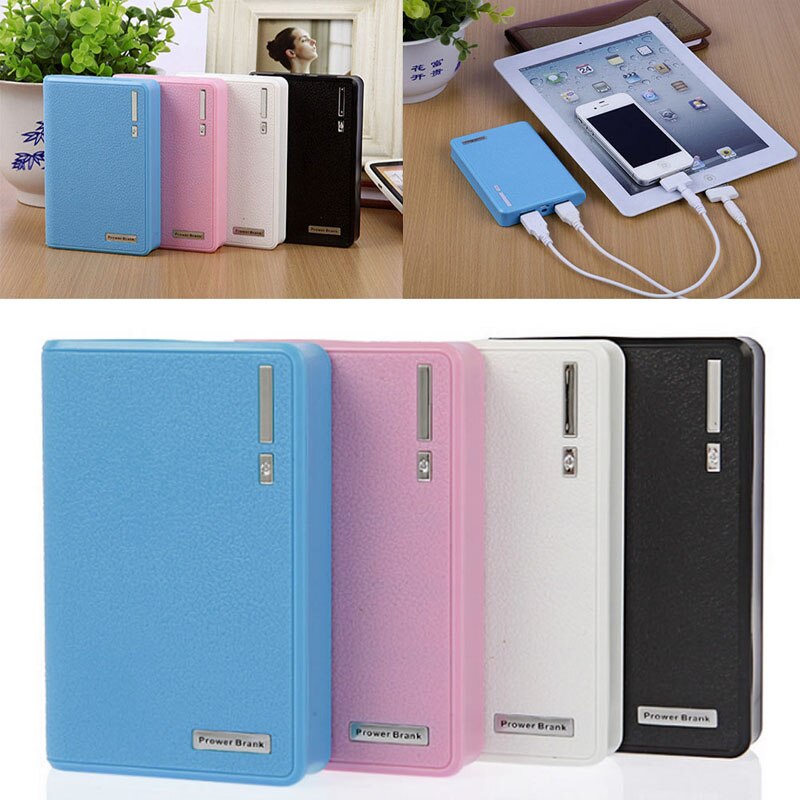 Chargeur portatif à deux bornes USB 4x18650 boîtier de chargeur de batterie de secours externe pour téléphone B95C