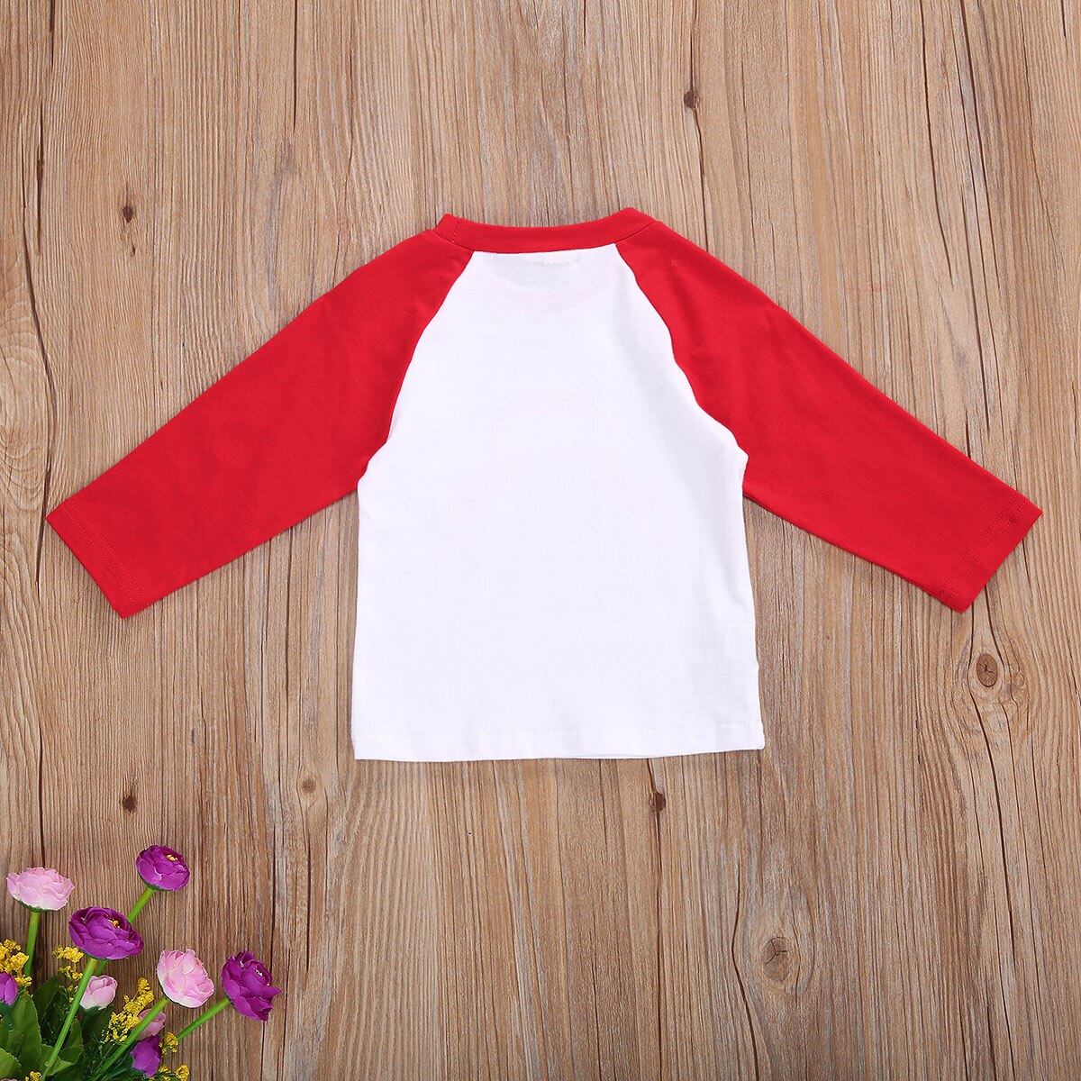 Baby’s Christmas Wear Stitching Color O-Neck Long-Sleeves Top with You Serious Clark Printing for Little Boy, Girl