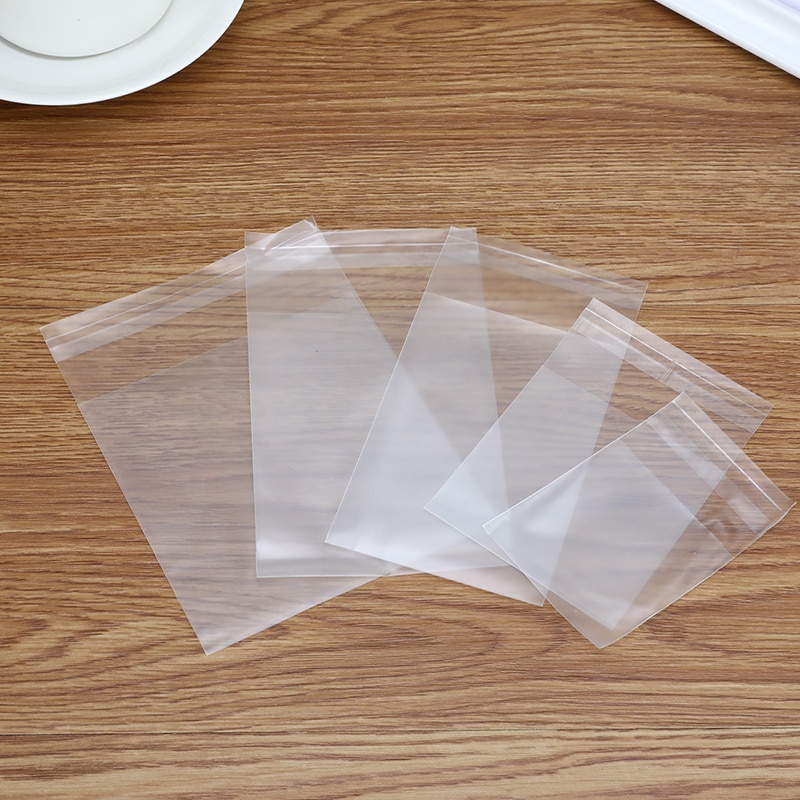 100PCS/Lot Frosted Transparent Plastic Envelopes Multi-size Cookie Dessert Bags Self-adhesive Envelope Bag Office School Supply