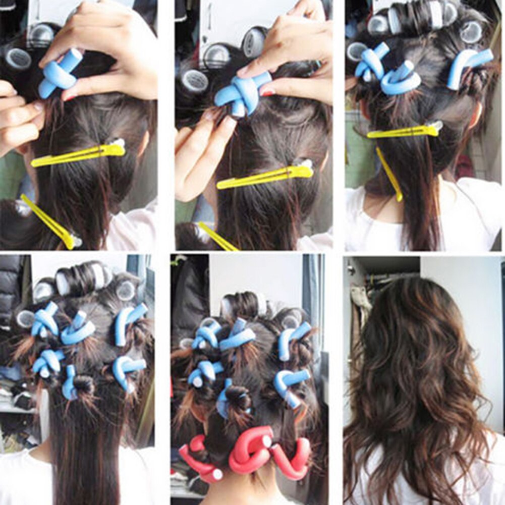 10 st enkel mjukt skum curler makers böjliga twist lockar styling hår verktyg set