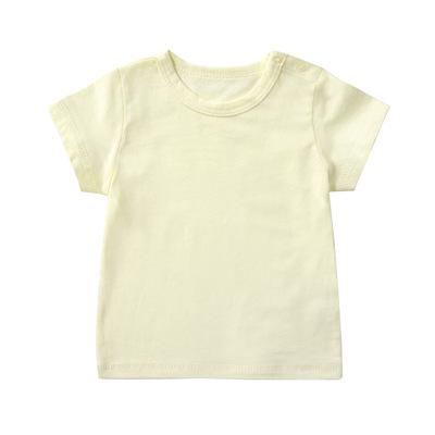 Short Sleeved Shirt 0-2y Boys And Girls Summer Casual T-shirt Toddler Girl Tops Kids Boy T-shirt Cotton Clothing Baby Boy Tops: Yellow / 6M
