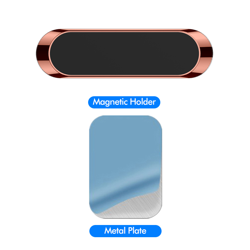 Magnetische Auto Telefon Halter Für iPhone 11 Samsung Büro Schlafzimmer Mini Streifen Form Stehen Car Mount Platte Magnet Dashboard: Rose Gold