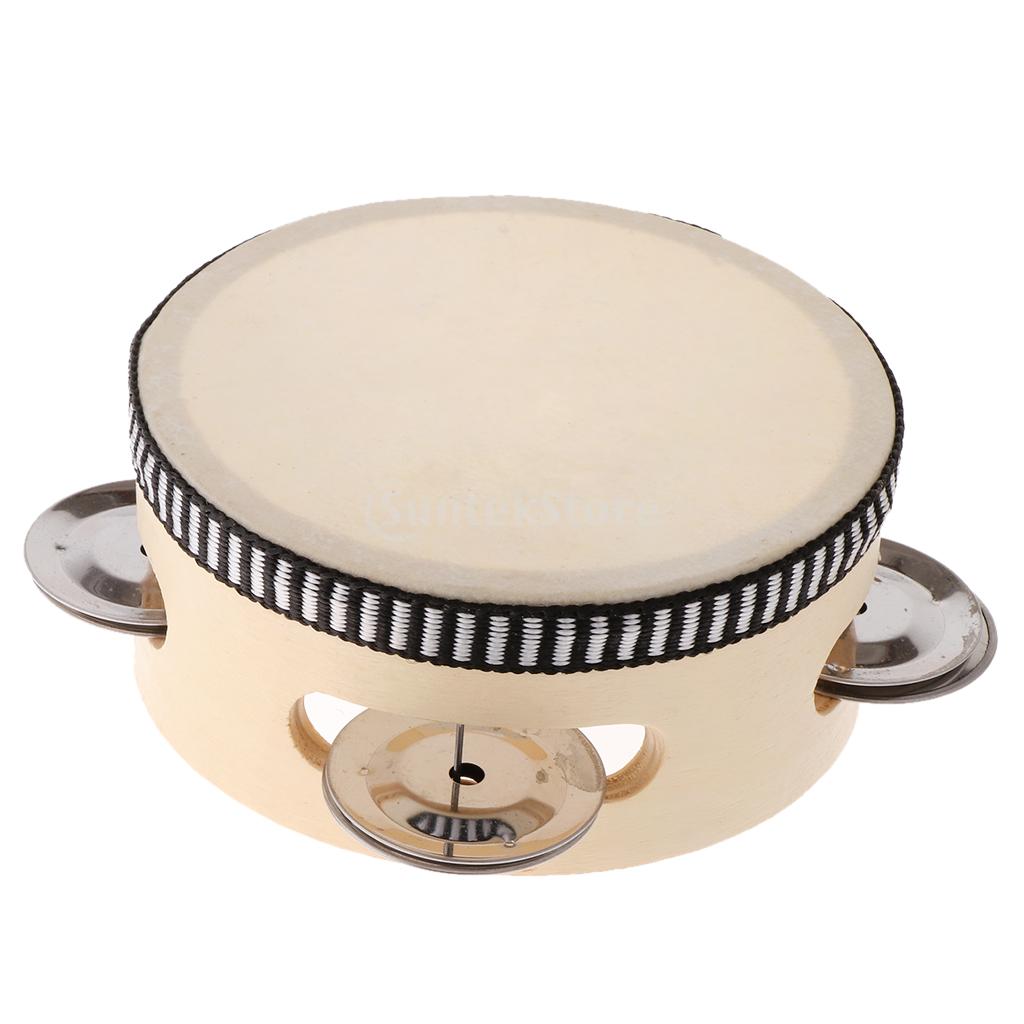 Holz Tambourin Musical Trommel Schlagen Instrument, freundlicher Pädagogisches Spielzeug Instrument, freundlicher Schlagzeug Musik Spielzeug (4 zoll)