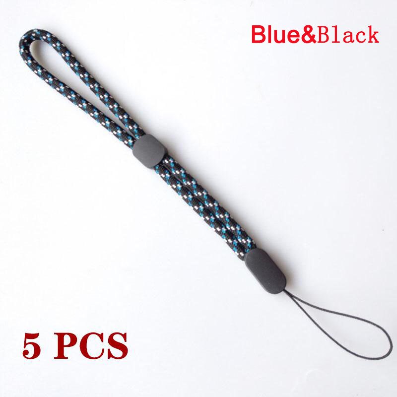 5 pièces réglable porte-clés étui de téléphone à lanière lanière lampe de poche caméra PSP U disque Airpods MP3 MP4 iPod Anti-perte dragonne: blue