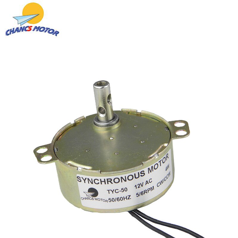 Chancs tyc -50 synkronmotor 12v ac 5-6 omdr./min cw / ccw drejningsmoment 4kg.cm 4w