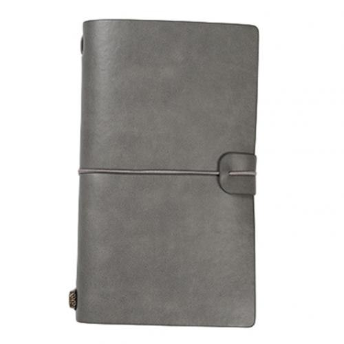 Traveler Journal Diary Loose-leaf Notebook Pen Holder Record Book Stationery: S Grey