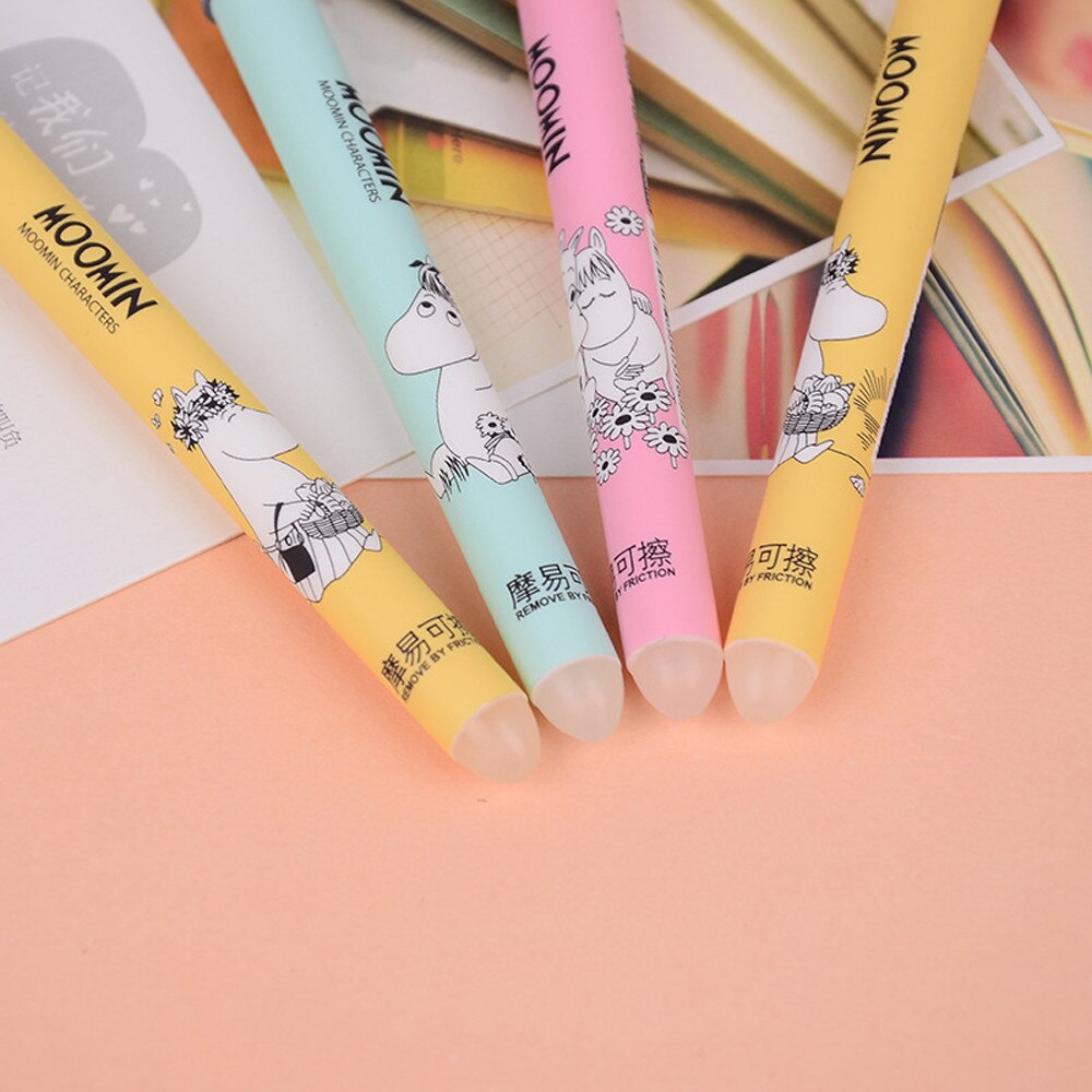 Kap Cat 12pcs 0.38mm Erasable Gel Pen Cartoon Cute Kawaii Pens Needle 5ml Multi-colored Pens For Diary Notepad#g30