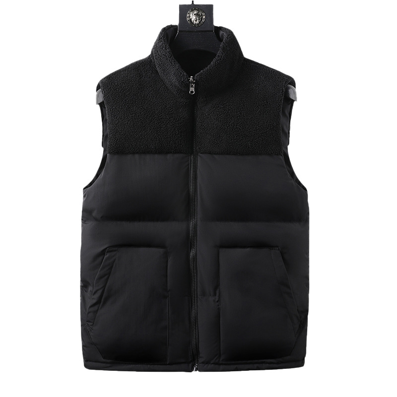 Uomo autunno inverno gilet di cotone senza maniche a doppia faccia caldo soffice piumino di cotone più dimensione cappotto con cerniera verde bianco 4XL 5XL