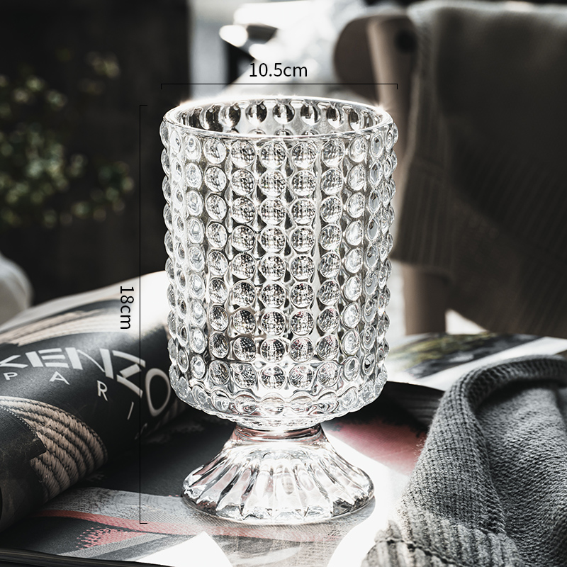 Vase en verre Transparent, lampe de Table créative, Style bouteille de fleur de Table, de luxe, pour plantation d&#39;eau: (wave point)