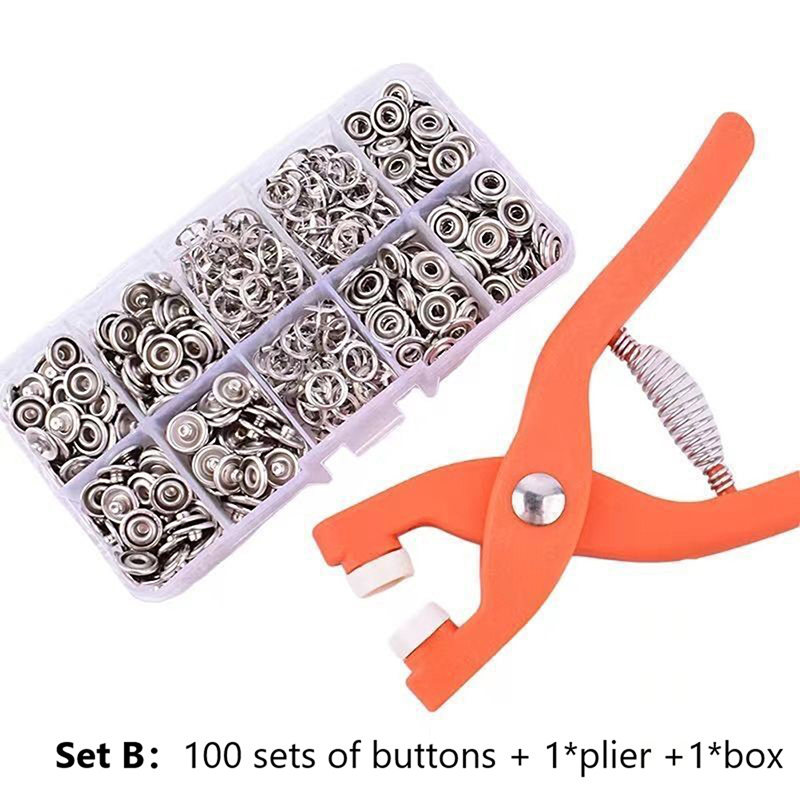 Snaps Knoppen Tangen Set Snap Fasteners Kit Tool Naaien Knoppen Drukknopen Snap Voor Installeren Kleding Tassen
