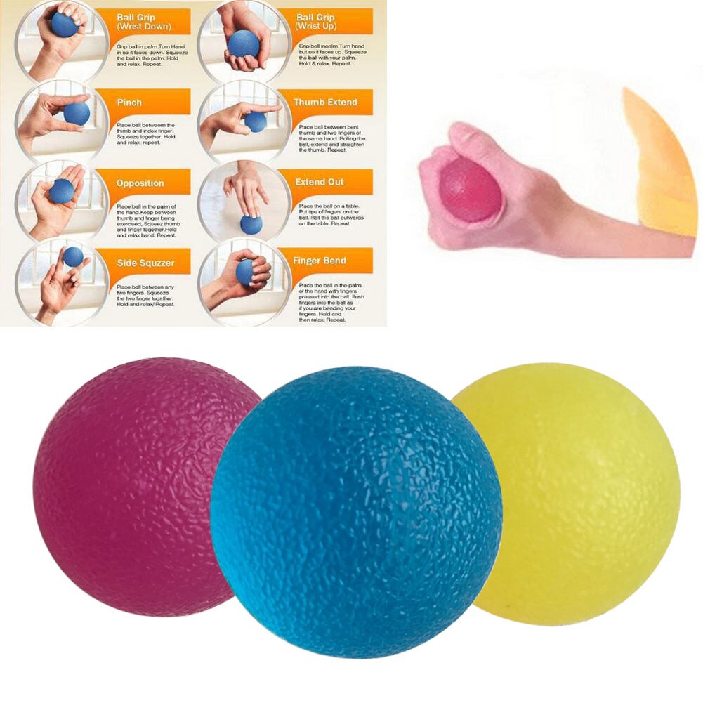 3 stk grep styrke ball fitness håndterapi baller øvelser klem ball håndgrep hjemme trening kraftballer