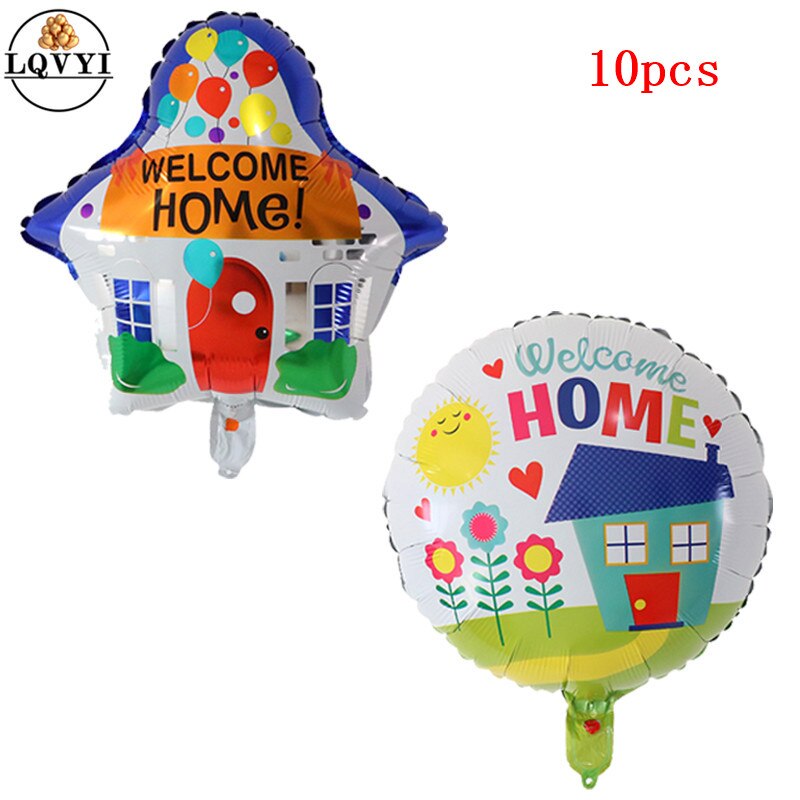5/10pcs 18 inch Round Welcome Home Foil Balloons Air Globos for Welcome Go Back Home Birthday Party Balloons Decoration Supplies: Olive